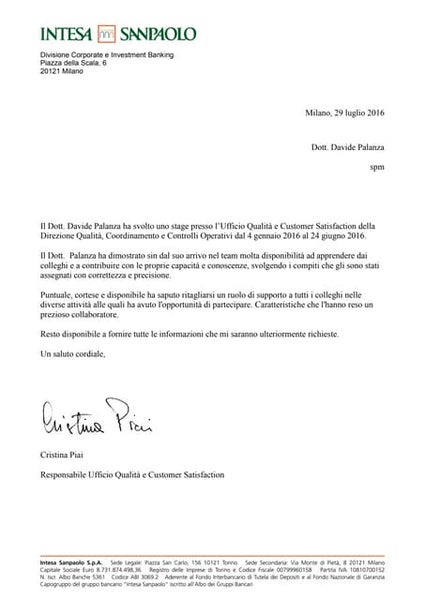 Lettera di referenze