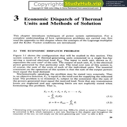 3 Economic Dispatch Of Thermal