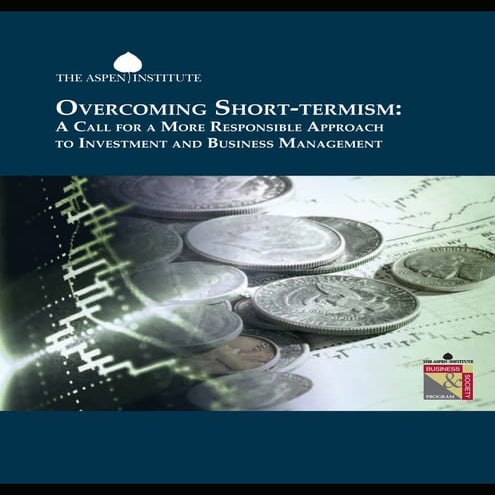Aspen Overcoming Short-Termism Stmt '09