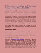 3 electronic advertising and marketing mistakes to stay clear of in 2015