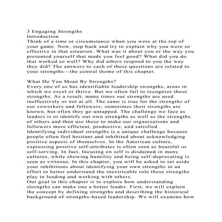 3 Engaging StrengthsIntroductionThink of a time or circumstanc.docx