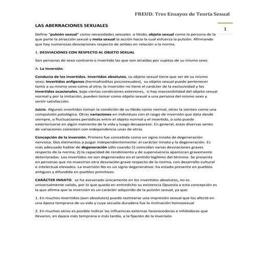 Freud. Tres Ensayos de Teoría Sexual