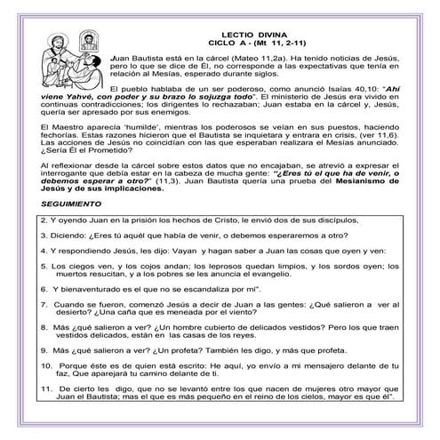 3^ Domingo Adviento - ciclo A