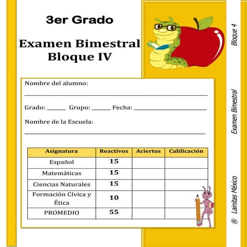 examen bimestral 3er grado   bloque 4