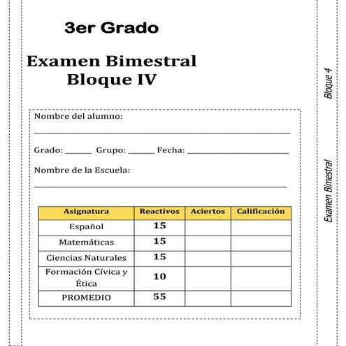 3er grado   bloque 4 mi examen