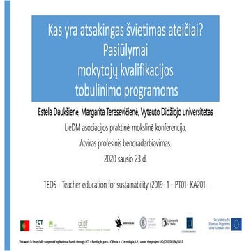 Kas yra atsakingas švietimas ateičiai?