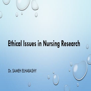 Ethical Issues in Nursing Research nursing