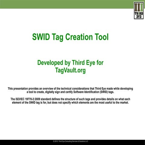 SWID Tag Creation Tool 