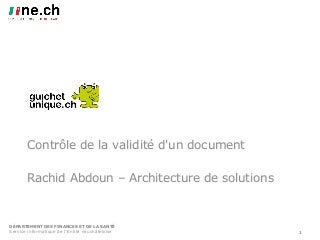 eGov Workshop - Contrôle de la validitié d'un document grâce à la signature électronique - Rachid Abdoun