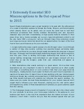 3 extremely essential seo misconceptions to be out