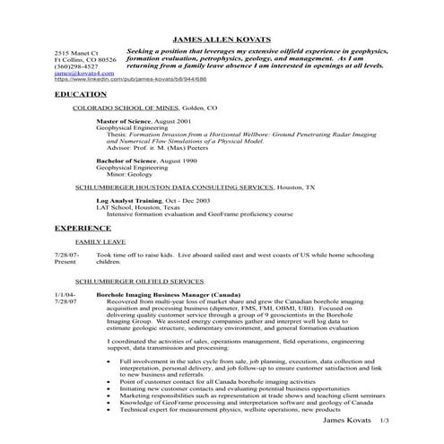 James Kovats Resume | PDF