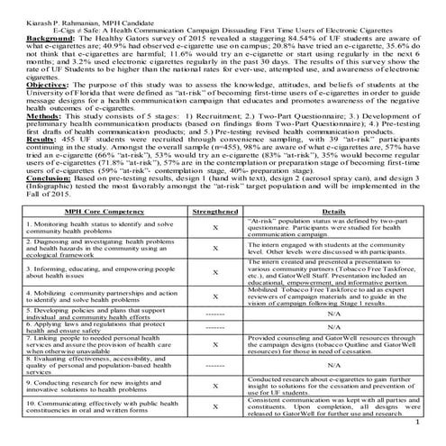 Special Project Abstract