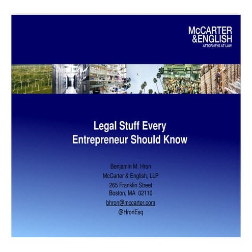 Legal Stuff Entrepreneurs Should Know