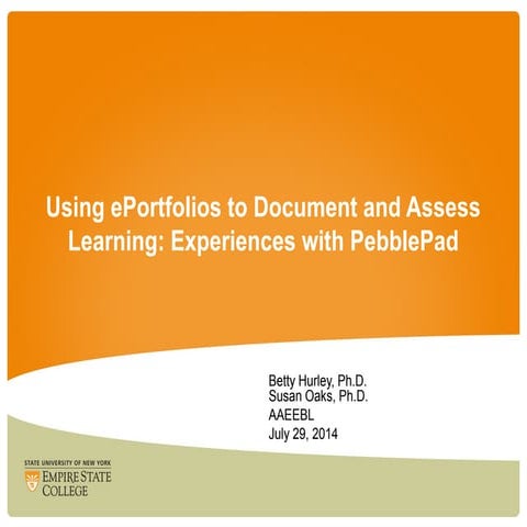 Using ePortfolios to Document and Assess Learning (AAEEBL 2014)