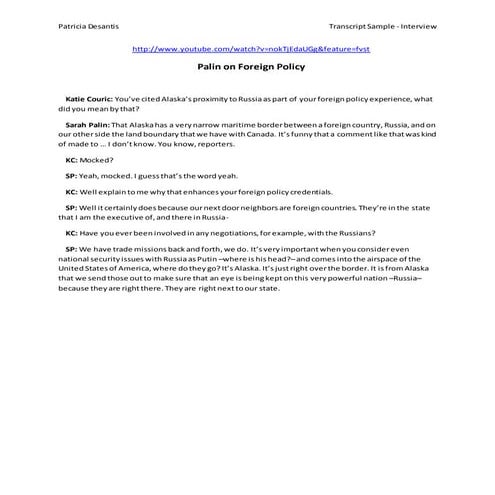 Transcript Sample - Interview | PDF