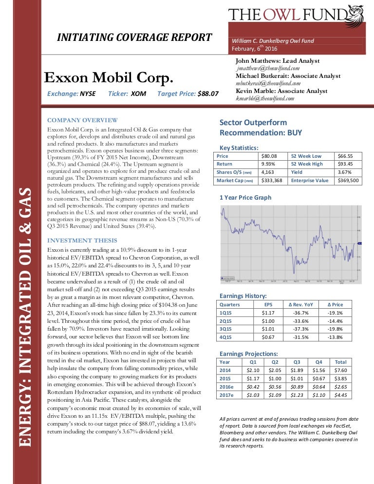 Exxon Initiating Coverage Report