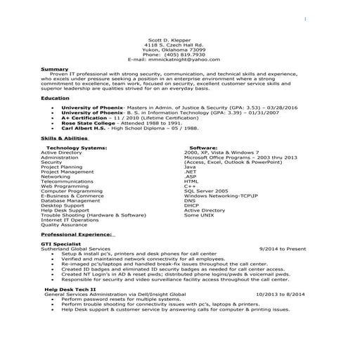 Scott D Klepper - Resume-1