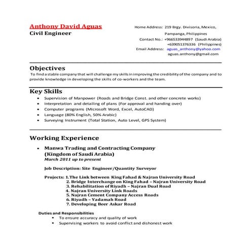 CV Anthony David Aguas