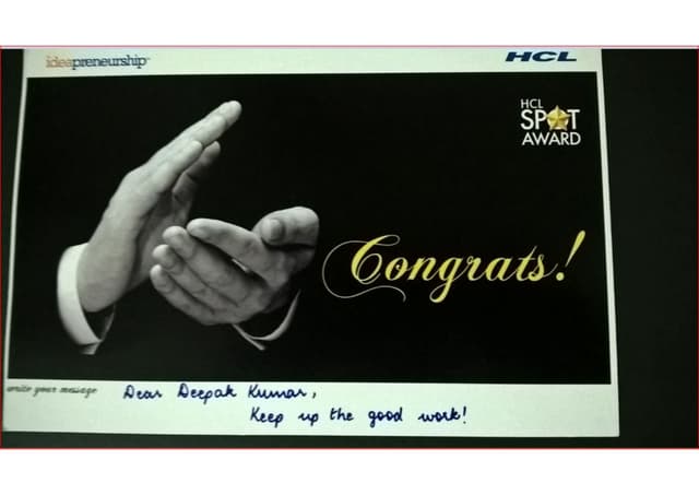 HCL Spot award
