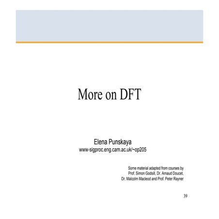 More on DFT | PDF | Technology & Computing
