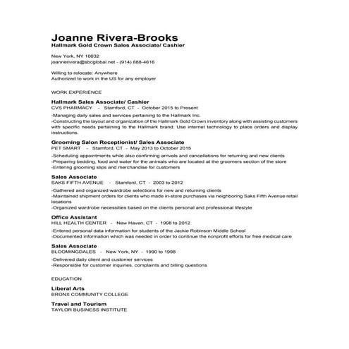 SFA Resume