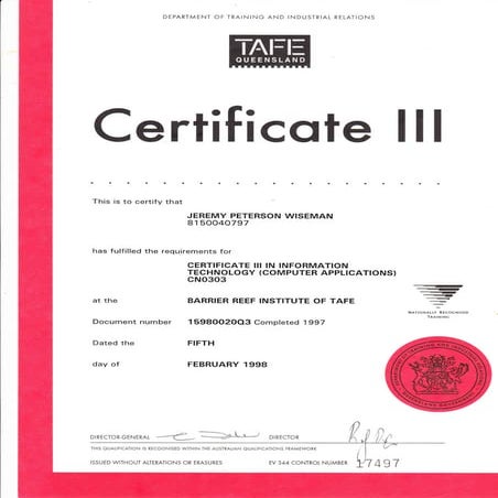 Certificate III
