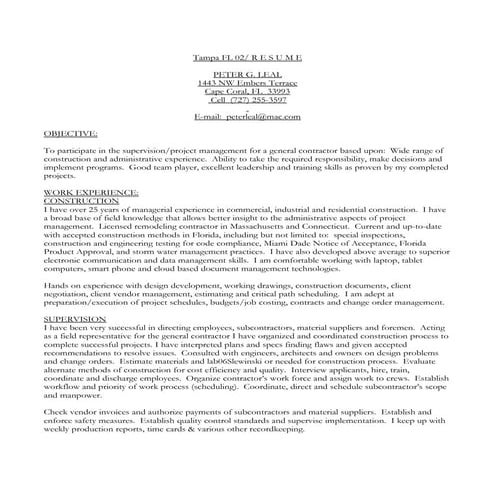 Peter Leal Resume 2015