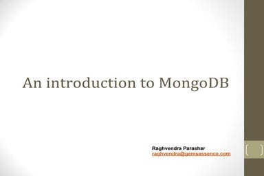 Mongodb Introduction