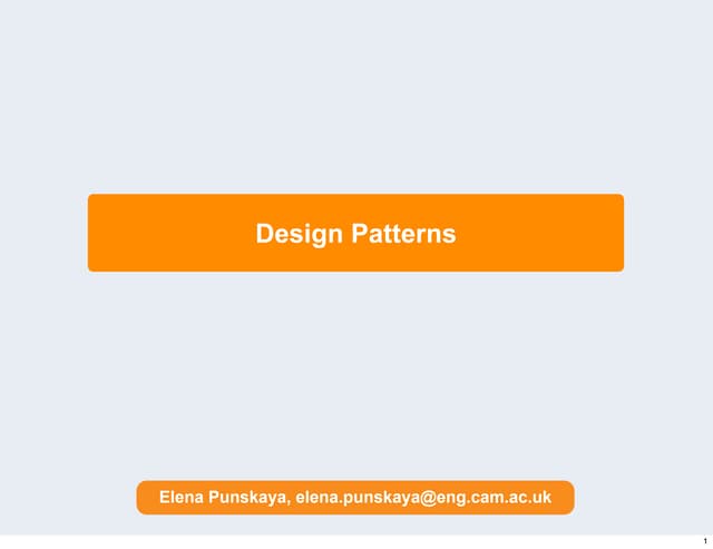 Lecture 5 Software Engineering and Design Design Patterns