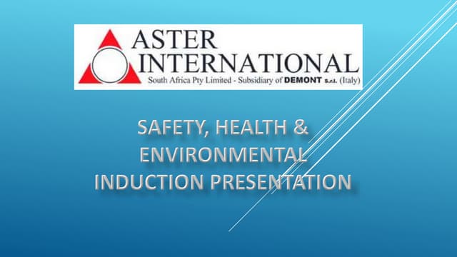 Visitors SHE Induction Presentation 2016