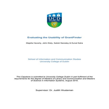 Evaluating the Usability of GrantFinder