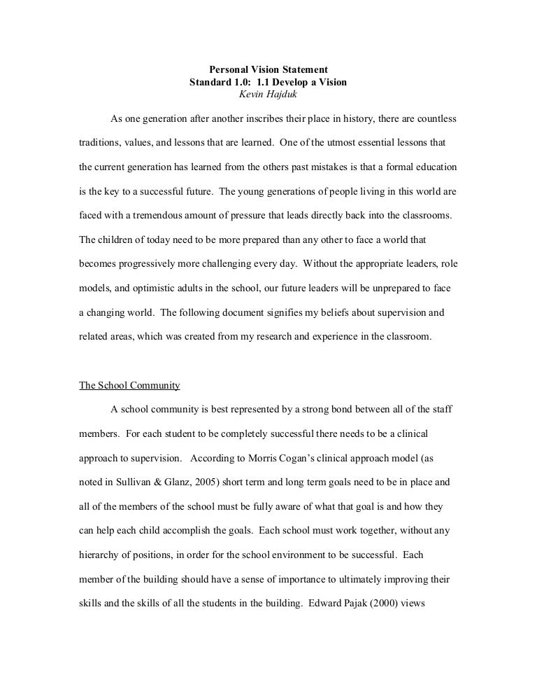 personal vision statements