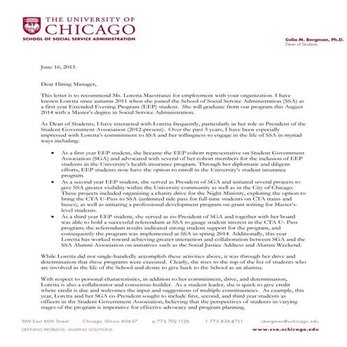 CB Letter of Recommendation | PDF