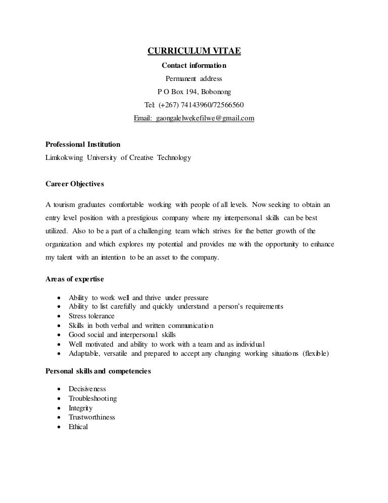 Contoh curriculum vitae word picture