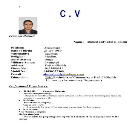 Mostafa Ahmed Mahana CV | DOC