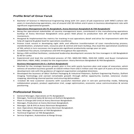 Profile Brief of Omar Faruk