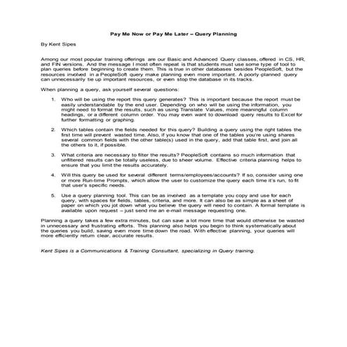 Pay Me Now or Pay Me Later article