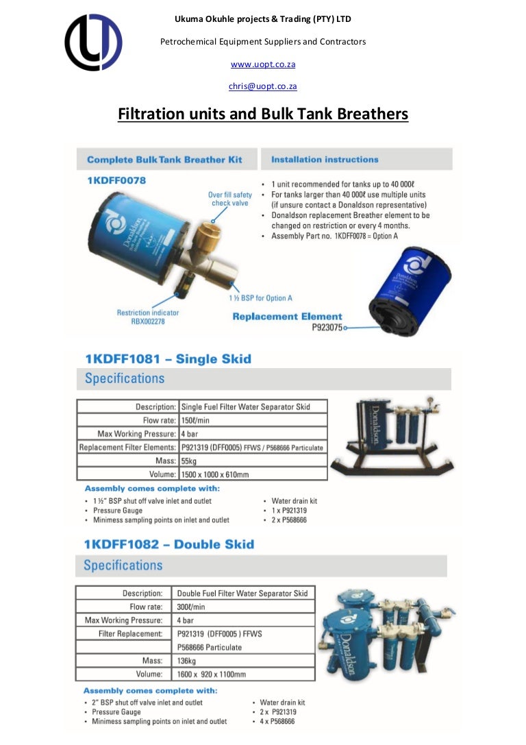 Filtration and bulk tank breathers
