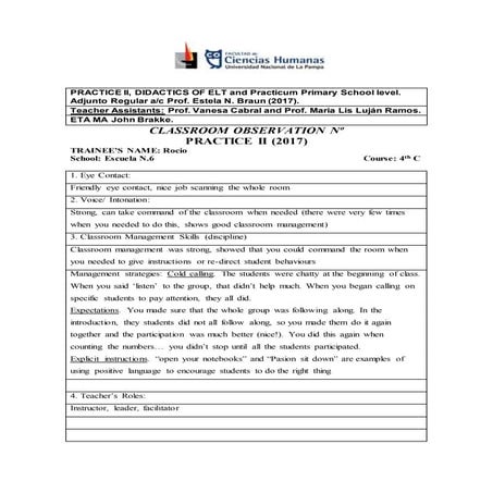 3º Observation Report