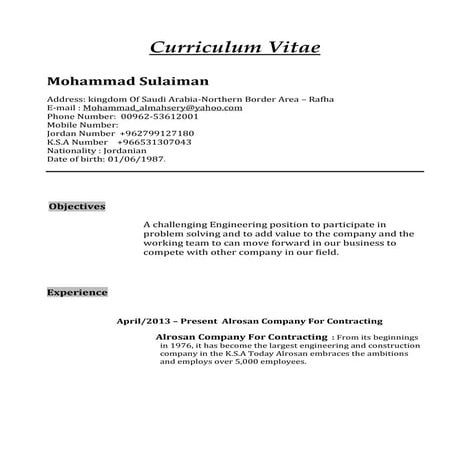 Mohammad Sulaiman CV & Doc | PDF