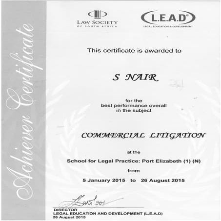 COMMERCIAL LITIGATION