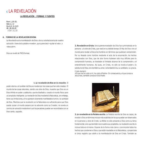 Catequesis sobre la Divina revelación, en el catecismo de la Iglesia ...
