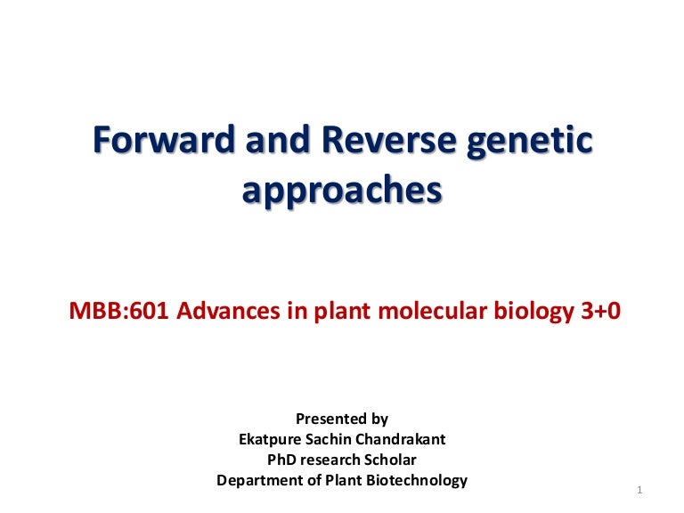 Forward and reverse genetics
