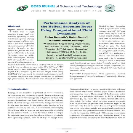 Experimental Comparison Study for Savonius Wind Turbine of Two & Three ...