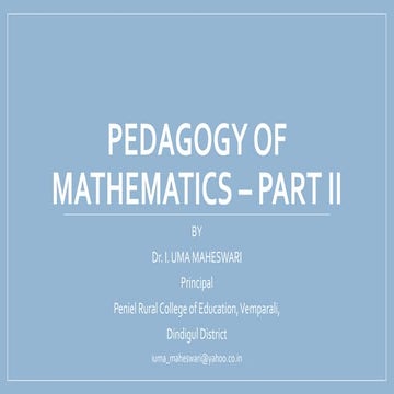 3g. Pedagogy of Mathematics (Part II) - Algebra (Ex 3.7)
