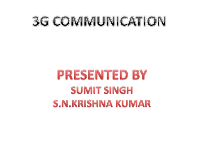 3G communication