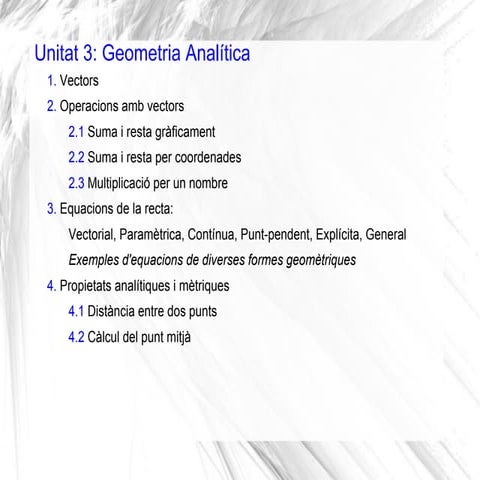 Geometria analítica 4t ESO