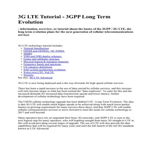 3 g lte tutorial