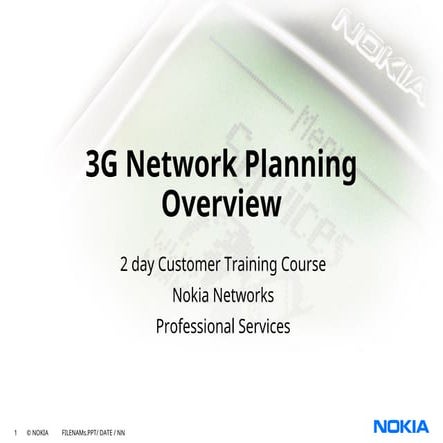 3G network planning overview radio network 2002