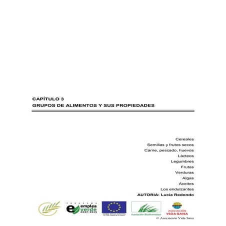 Grupos de alimentos y sus propiedades